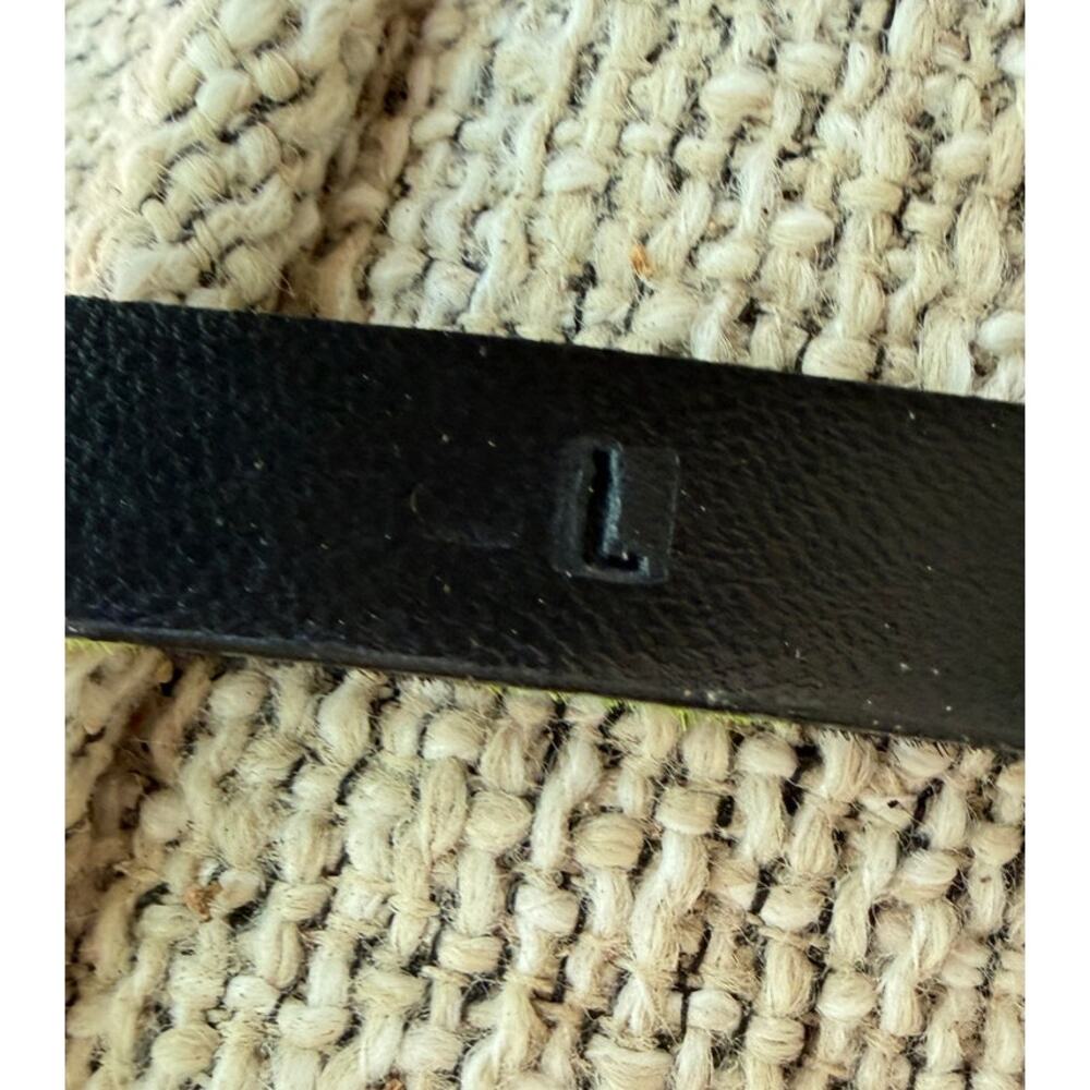 Carlisle Green Zebra Calf Hair Leather Skinny Belt Silver Hardware Large - Picture 9 of 10